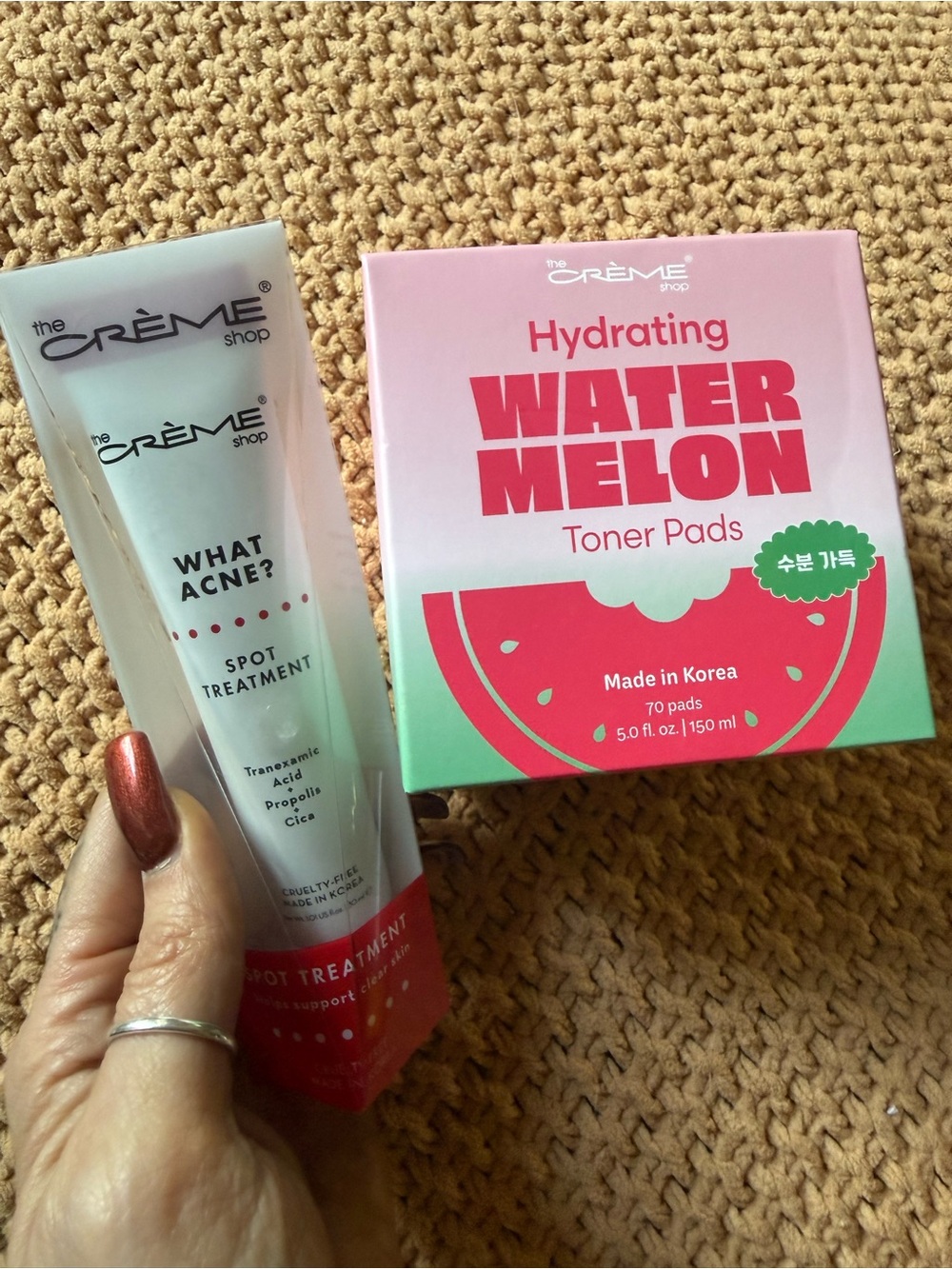The Crème Shop Hydrating Watermelon Toner Pads & Spot Treatment - Pink/Green